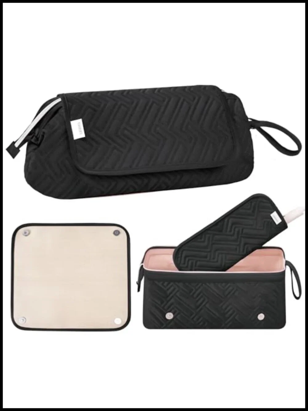 Heat Resistant Hair Tools Travel Bag with Mat for Straightener, Curling Iron,